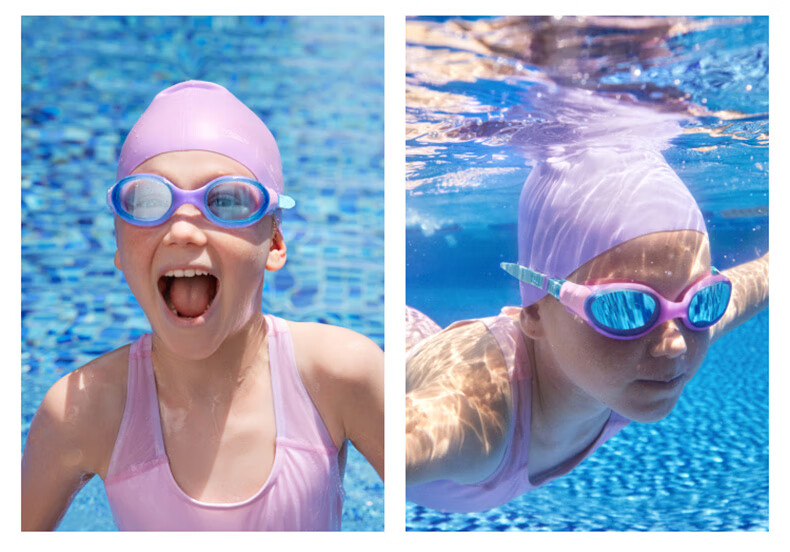 Speedo × Moody Tiger Collaboration Pool Training Series, Tight-Fitting Silicone Swim Cap for Children, Lavender Color 9
