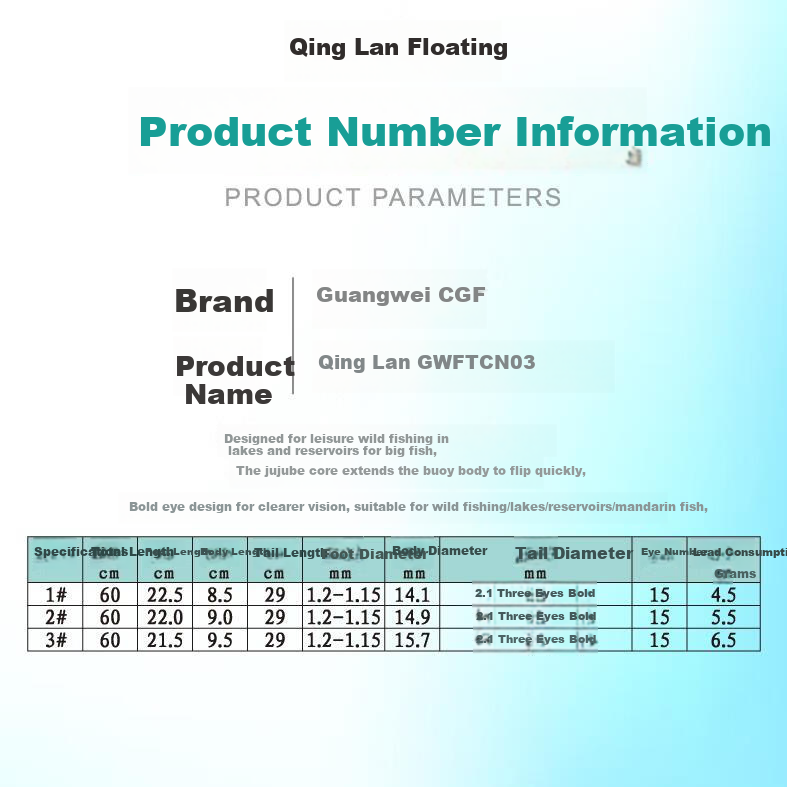 GW 03 Qinglan Fishing Float, Size 3 Float, Nano Buoy with Thickened Tail, Eye-Catching And Sensitive Fishing Float, Crucian Carp And Carp Float, Fishing Tackle 5