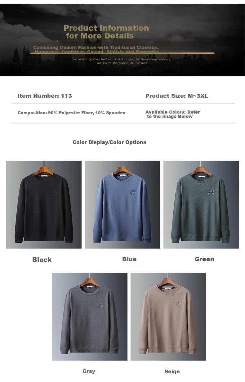 ROMON Men's Sweatshirt, Spring And Autumn Business Mid-High Collar Long-Sleeve T-Shirt, Casual Base Layer Jacket for Men, LM115 Green 2XL 5