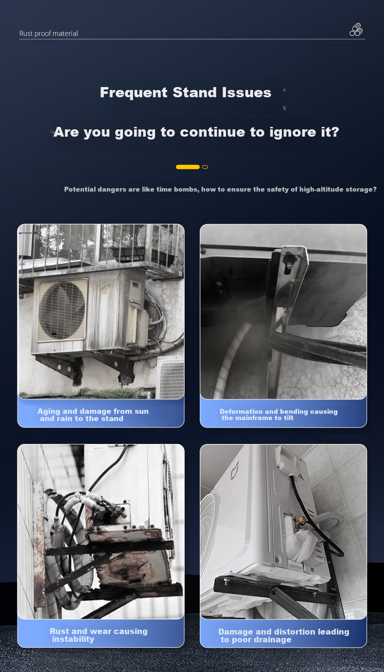 Dongpuli 2-3P Air Conditioner Bracket, Thickened 304 Stainless Steel Outdoor Unit Support, Reinforced Exterior Frame, Air Conditioner Hanger, Suitable for Midea, Gree, Haier, TCL, Panasonic, Chigo, Xiaomi, Hisense 3