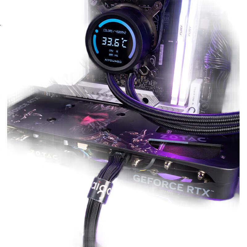 Aigo Fuyao Qianli Black MESH Mesh Desktop Computer Case, Supports 360 Water Cooling/ATX Motherboard/Airflow Chassis/Six-Sided Mesh Cooling