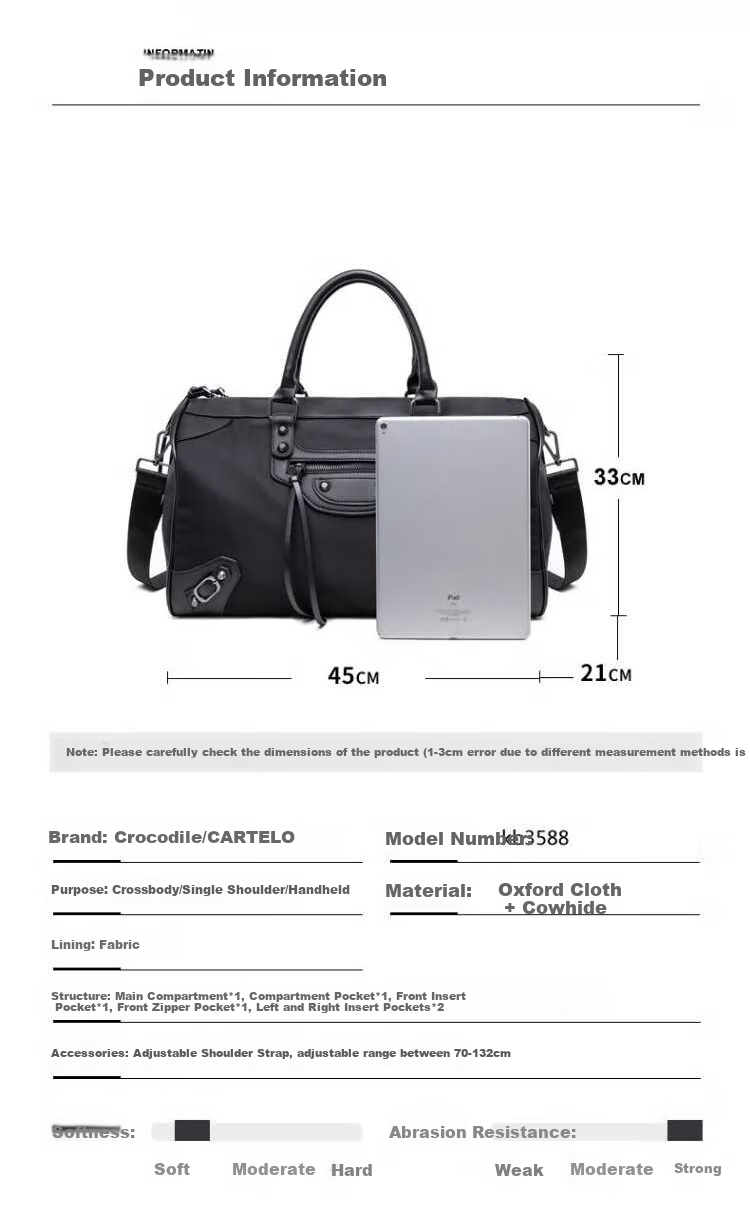 CARTELO Large Capacity Travel Bag for Men And Women, Business Luggage Bag, Sports Fitness Bag, Gift for Husband Or Father 13