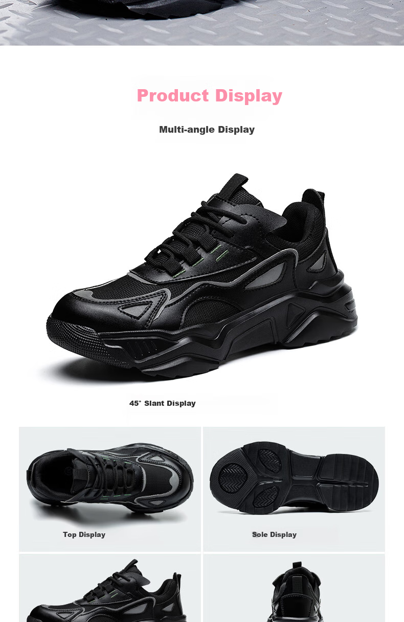 FUCHENG Women's Safety Shoes, Small Size, Lightweight, Breathable, Comfortable, Anti-Smashing, Anti-Puncture, Solid, Wear-Resistant, Safety Work Shoes 368 38 16