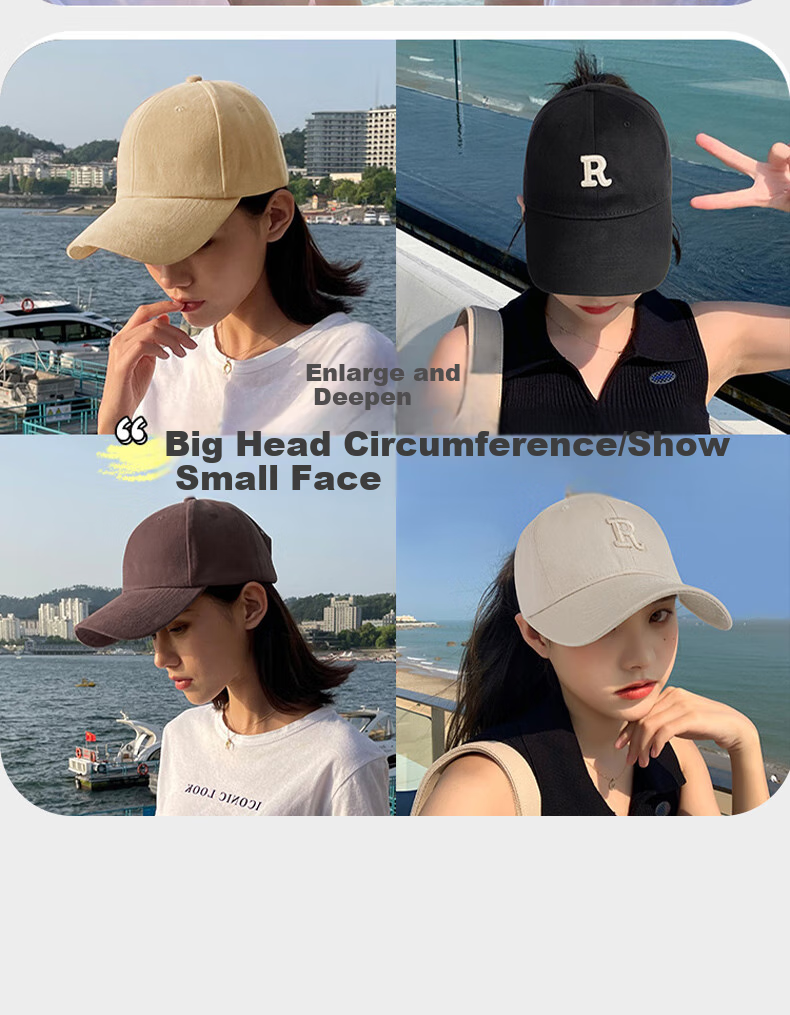XUEXIMAN Baseball Cap for Men, Trendy Versatile Casual Large Size Korean Style Visor Cap, Sports Sun Protection Hat 17