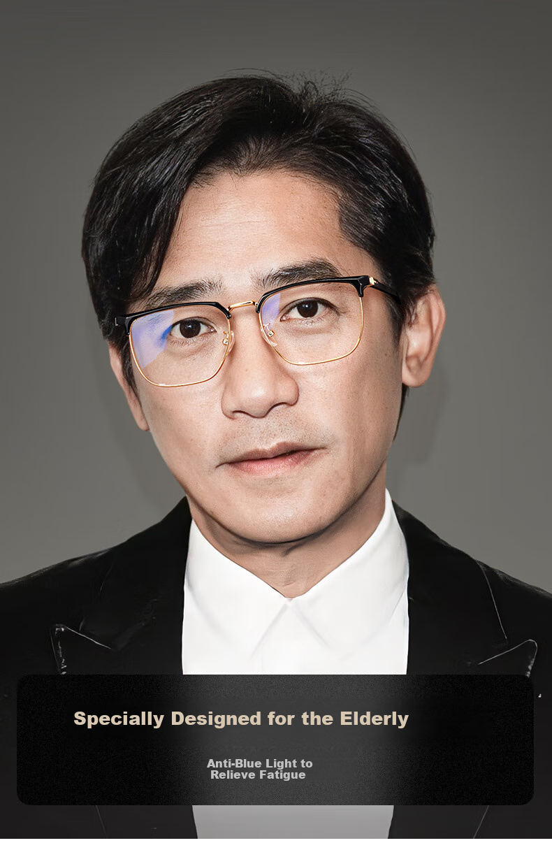 GOGOSOON Reading Glasses for Men, Middle-Aged And Elderly Brand Official Authentic High-Definition Anti-Blue Light Presbyopic Ultra-Light Reading Glasses for Me 2