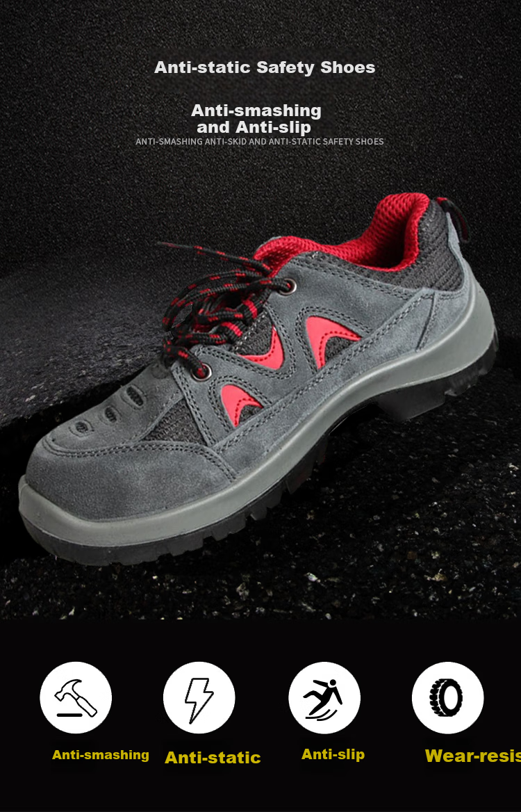 Honeywell Safety Shoes, Steel Toe, Suede And Mesh Upper, Double Density Polyurethane, Anti-Static, Impact-Resistant, Puncture-Proof, Safety Shoes SP2010512, Size 36, 1 Pair 1