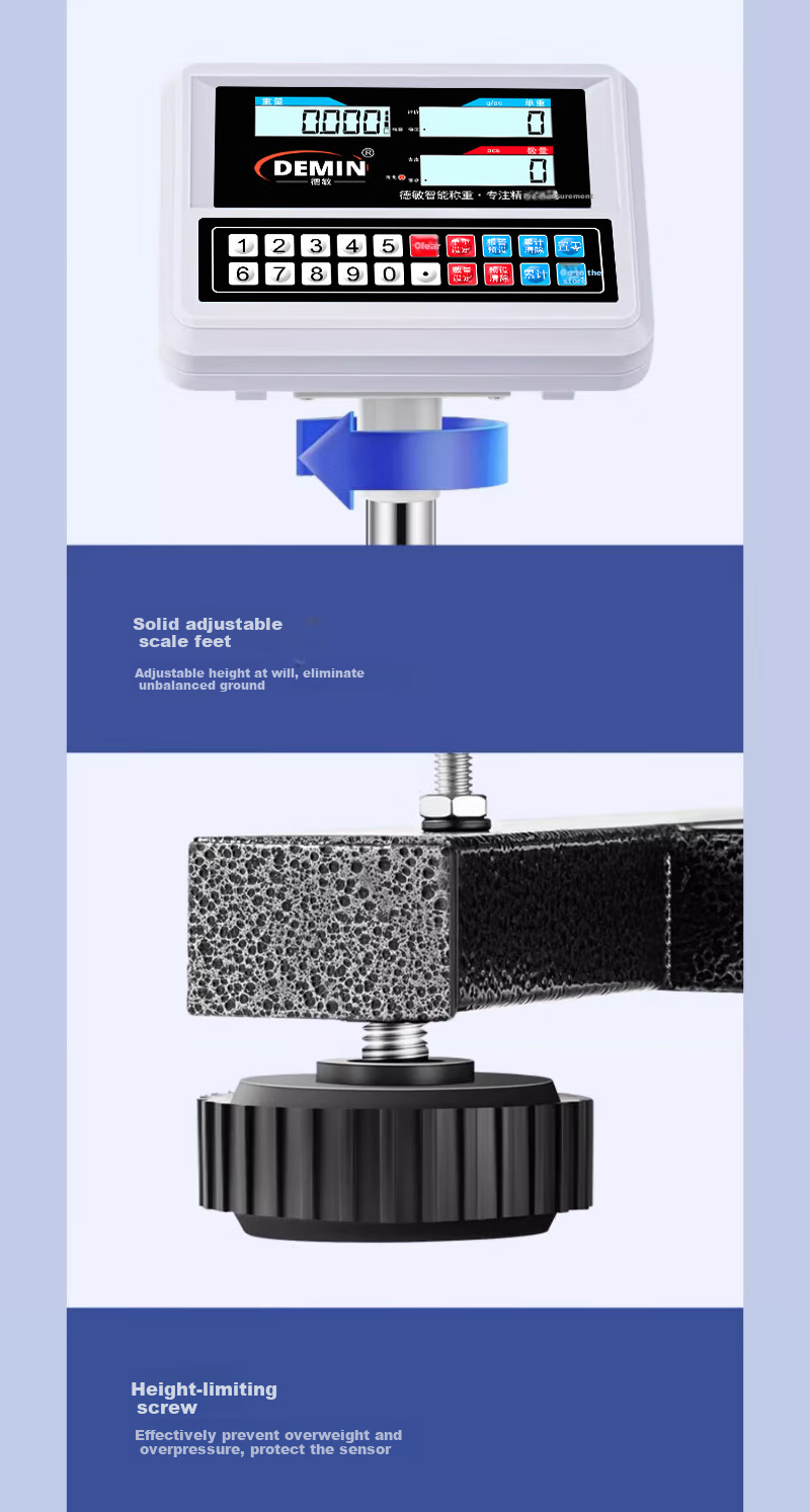 Demin High-Precision Electronic Scale, Gram Scale for Industrial Counting, Commercial Pricing Scale, Express Delivery Floor Scale, 300kg/1g Capacity 14