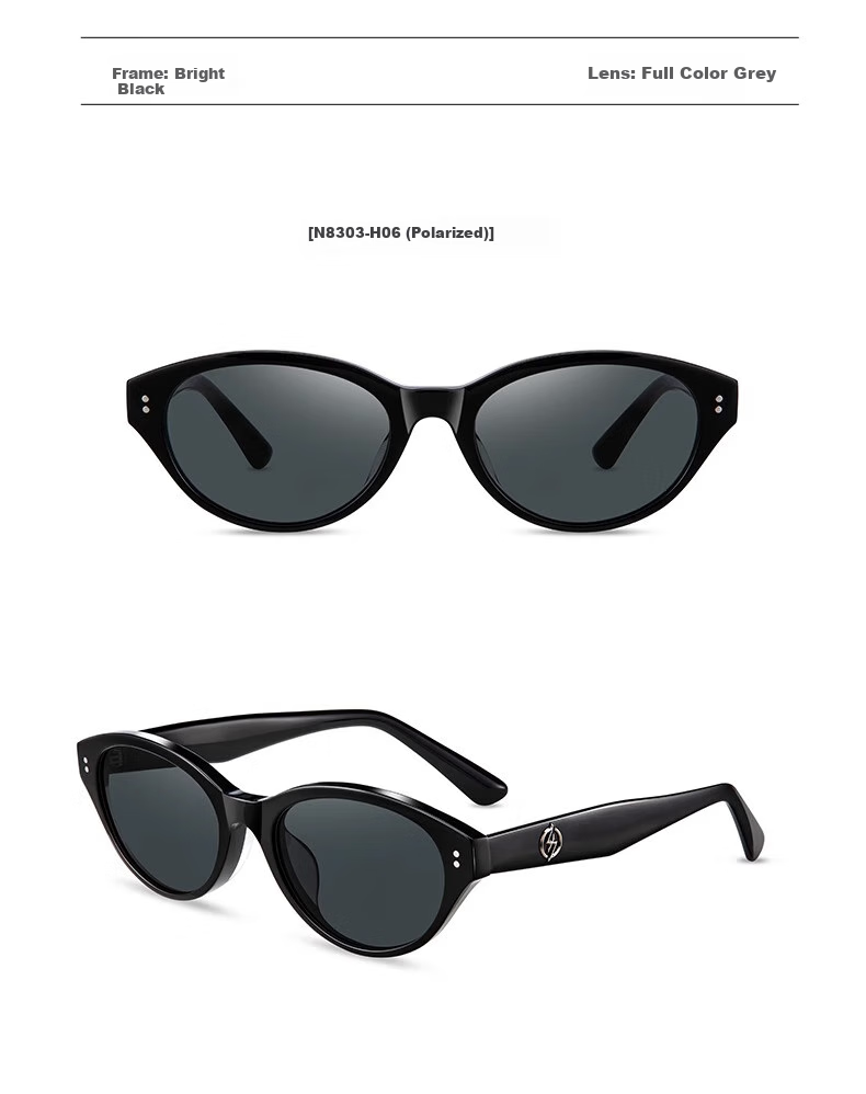 HORIEN Cat Eye Sunglasses, New Style for Men And Women, UV Protection, Sun Protection, Oval Frame, Trendy Small Frame, Retro Glasses 22