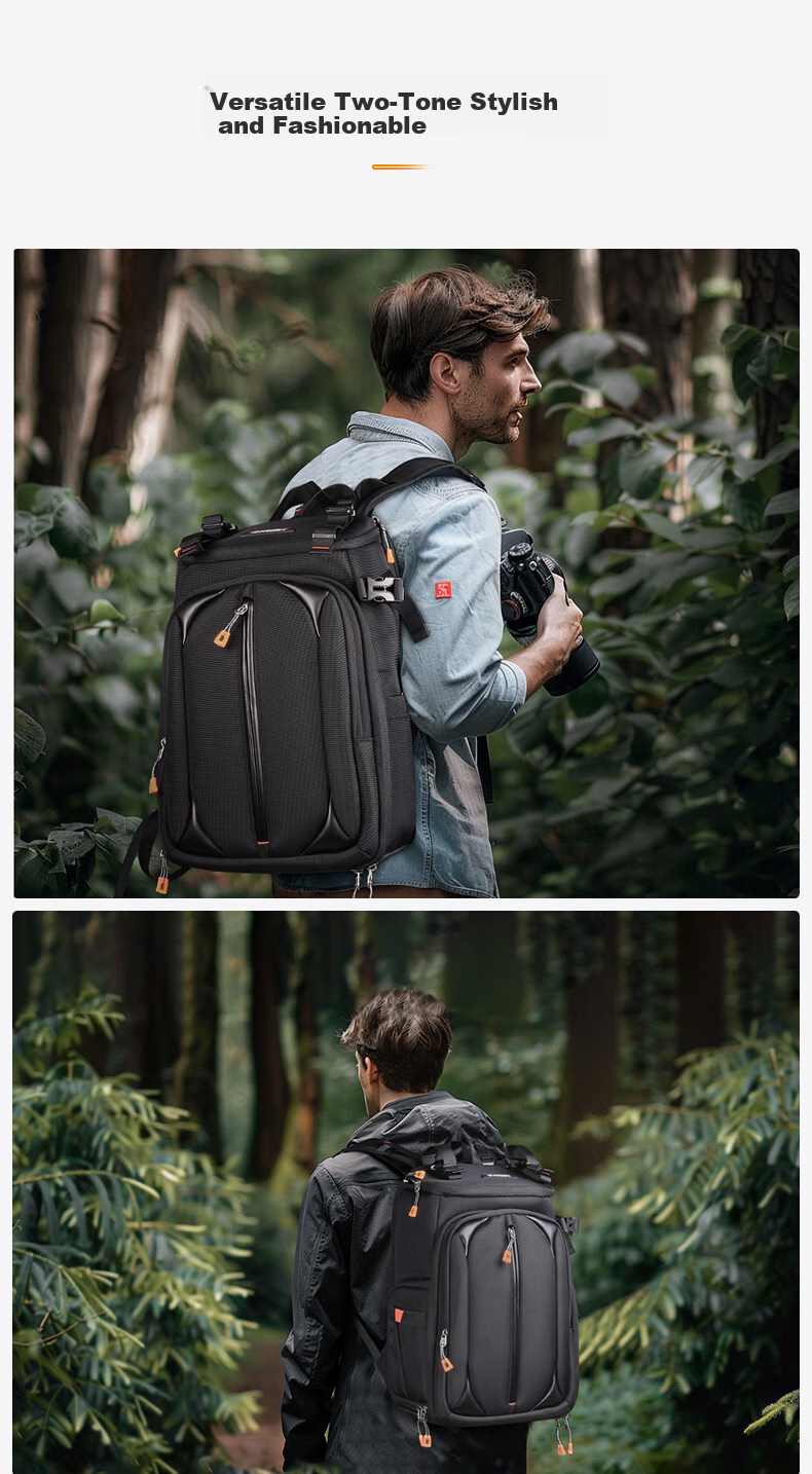 Pulewei DSLR Camera Bag, Backpack Photography Bag, Digital Canvas Outdoor Waterproof Travel Backpack 12