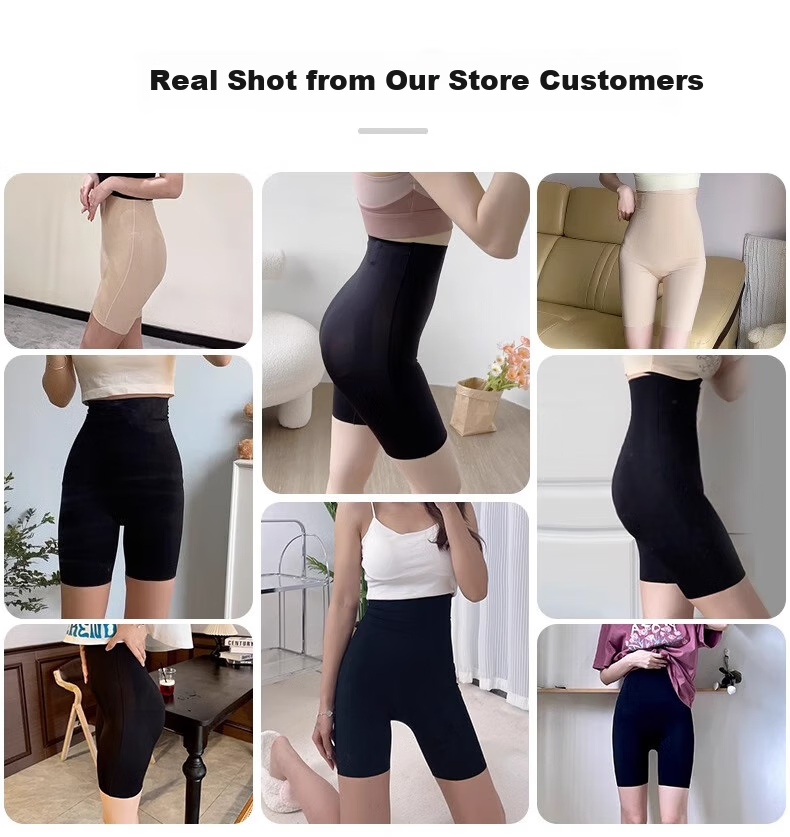 Caramella Tummy Control Shaping Suspender Shorts, Butt-Lifting Waist-Cinching Seamless High-Waist Slimming Body-Shaping Underwear for Women, Black S 4