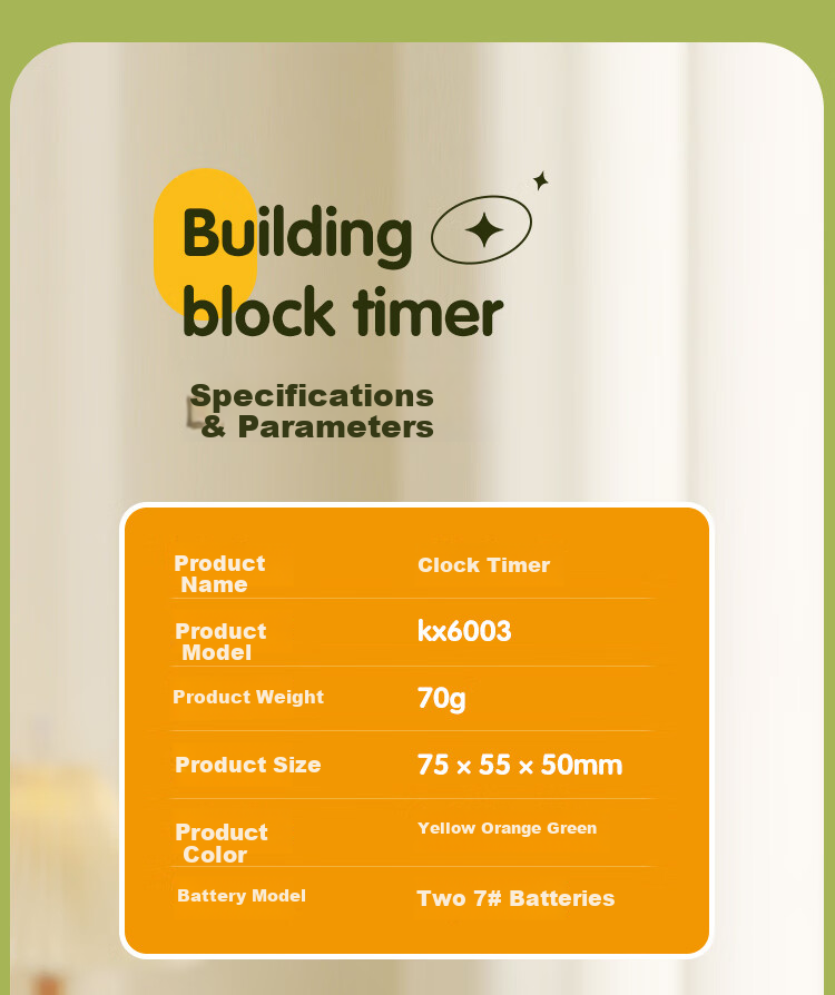 Compas Electronic Timer for Students' Exam Time Management, Kitchen Timing Electronic Alarm Clock 6003 Orange Back-To Seaso 9