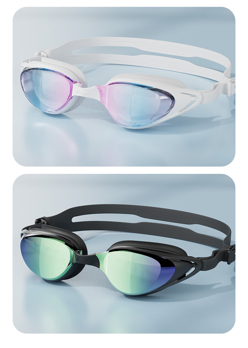 Li-Ning Swimming Goggles, Waterproof And Anti-Fog, for Men And Women, High-Definition Swimming Glasses, Professional Training, Myopia Swimming Goggles, 2215 White, -5.00 Diopters 2