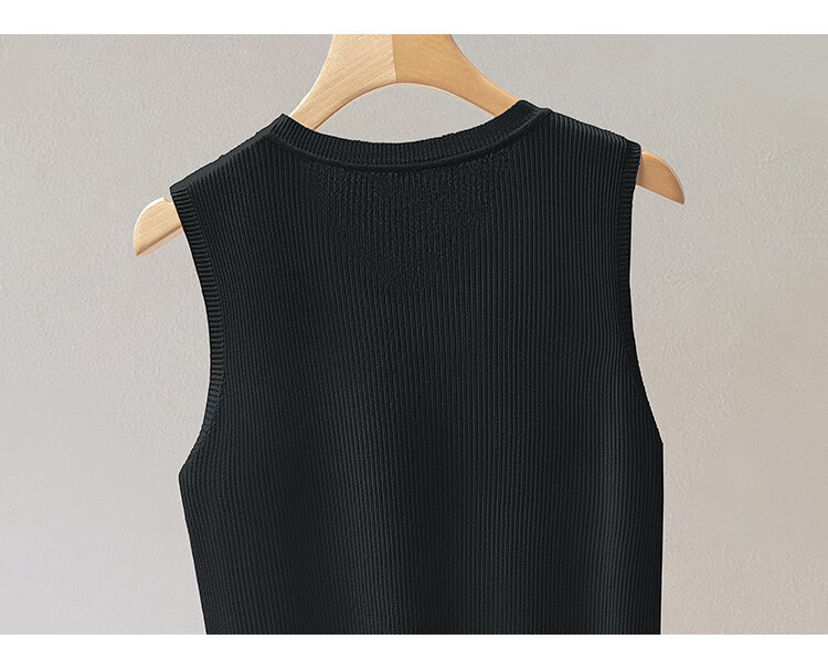 Cypress Fashion Vest 2026 Spring New Women's Simple Slim Fit Round Neck Sleeveless Short Top 11