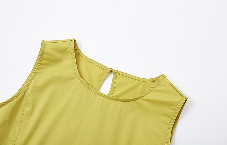 Dme [Fresh Style] Summer Comfortable Cotton Jersey Round Neck Sleeveless Vest Dress, Loose Waist with Split Line Women's Dress 4
