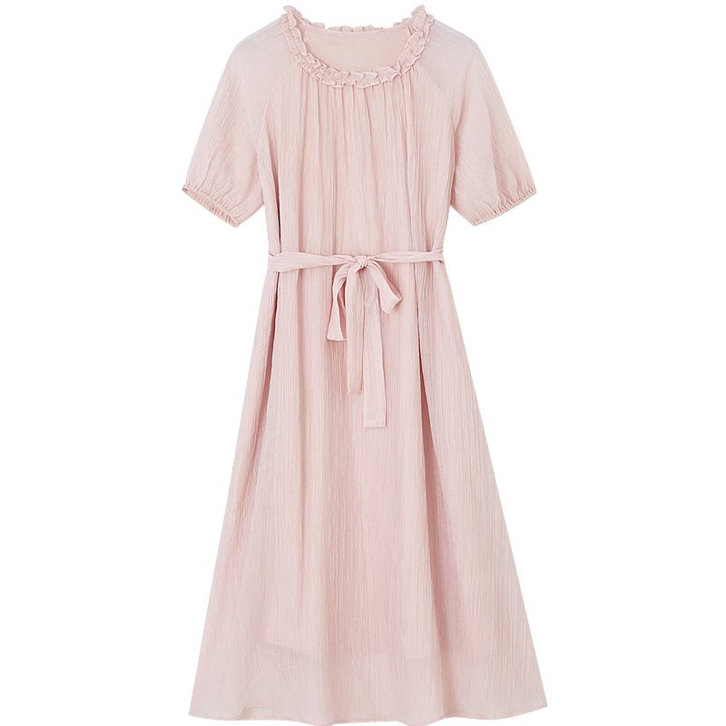 Demana [Light Oxygen Lyocell] Summer Romantic French Style Ruffle Collar Doll Dress with Detachable Belt Women's Dress