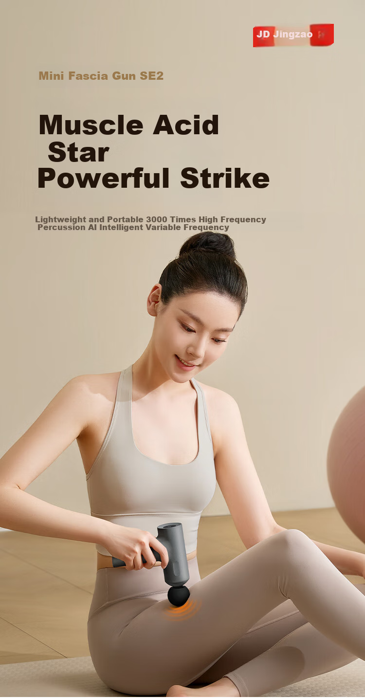 JD Original Mini Massage Gun SE2 AI Adjustable Deep Muscle Relaxation Fascia Massager for Waist, Legs And Whole Body Calf Massage Device Birthday Gift for Elders, Parents, Boyfriend, Girlfriend 1