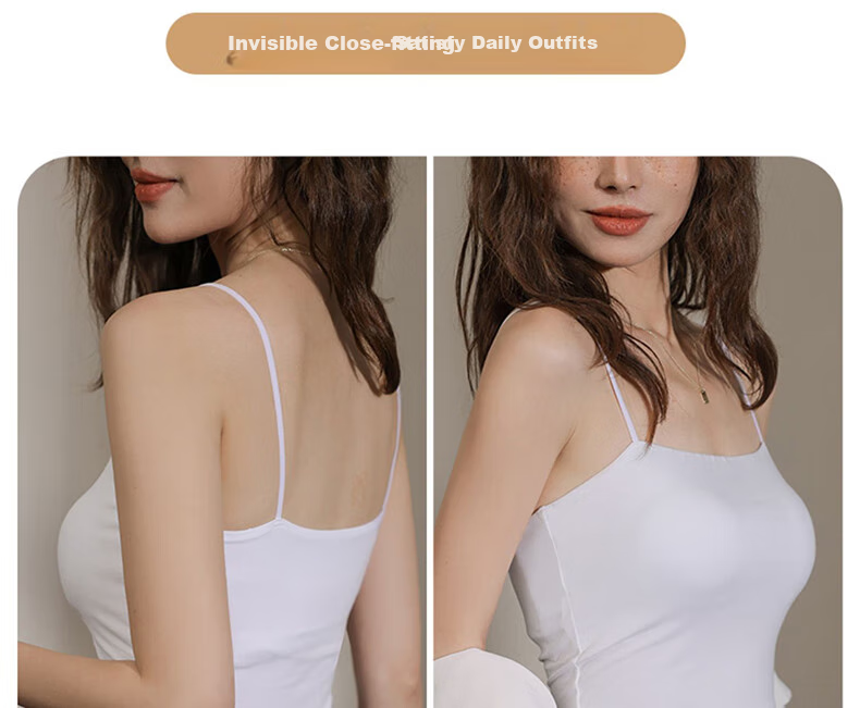 LangSha Camisole Tank Top for Women with Built-In Bra Pads, Sexy Backless Vest, Inner Wear, One-Piece Camisole Bralette 4