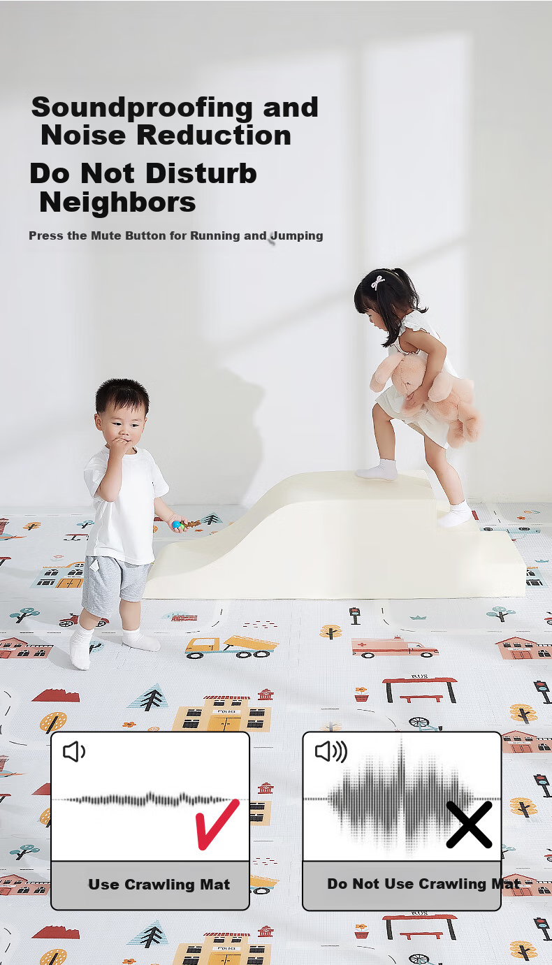 Beiboshi Babybox Antibacterial Crawling Mat, EPE Baby Play Mat, Children's Interlocking Foam Floor Mat, 6 Pieces, 2CM Thick 8