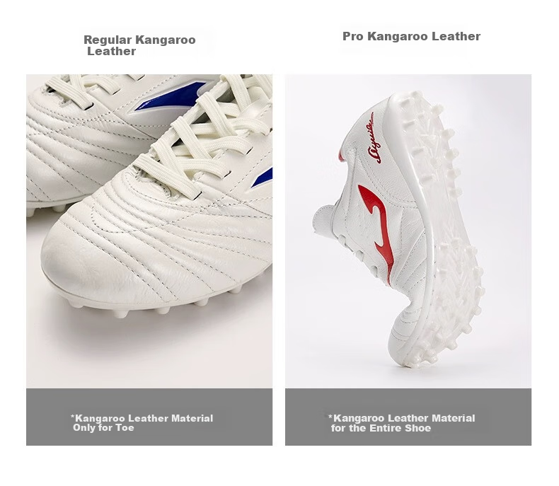 JOMA Kangaroo Leather Soccer Cleats for Men, Women, Adults, Teenagers And Children MG Studs Professional Competition Football Training Shoes White Size 43 14