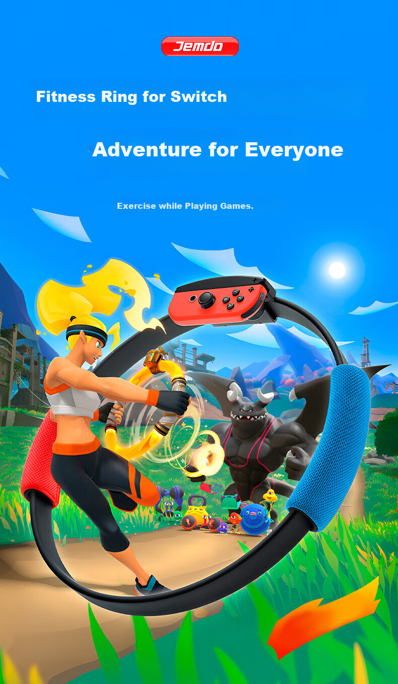 Jemdo Nintendo Switch 2 Motion Sensor Accessory Sports Kit Full Set Family Bundle Sports Games Aerobic Boxing Grip Steering Wheel NS2 Wrist Strap Full Accessories 1