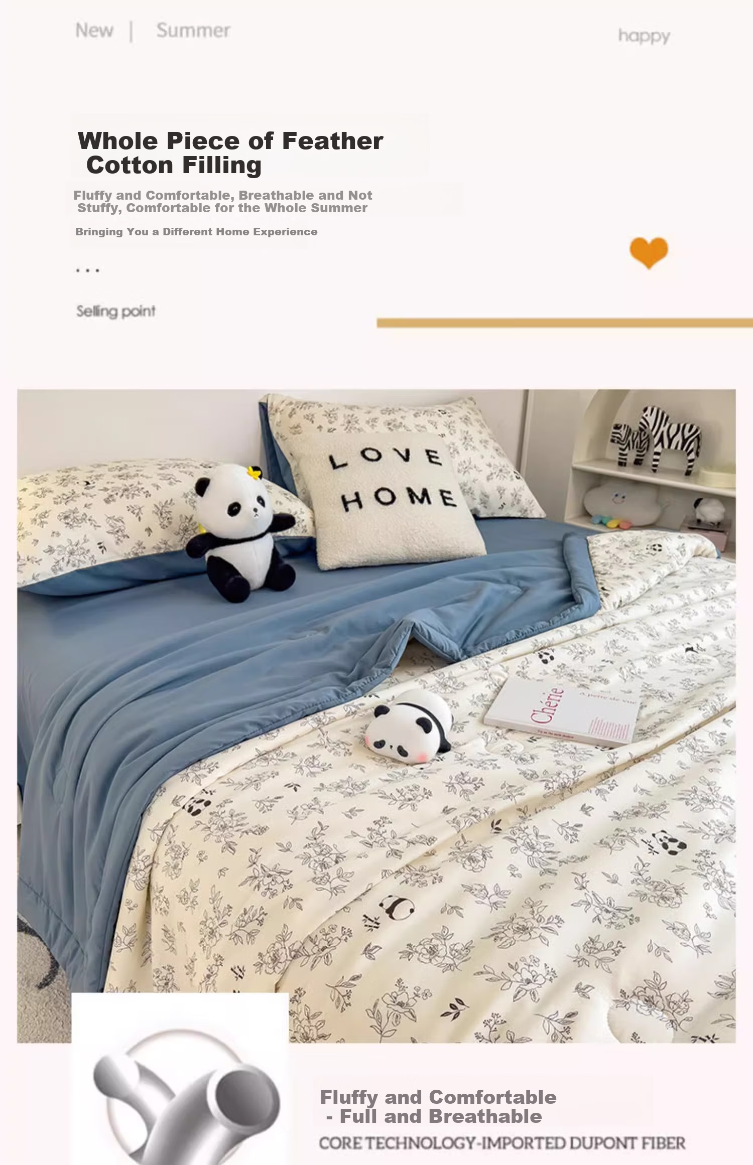 Wuyinliangpin Children's Summer Cooling Quilt, Air Conditioning Blanket, Baby Class A Soybean Kindergarten Nap Quilt, Garden Style, 100x150cm 9