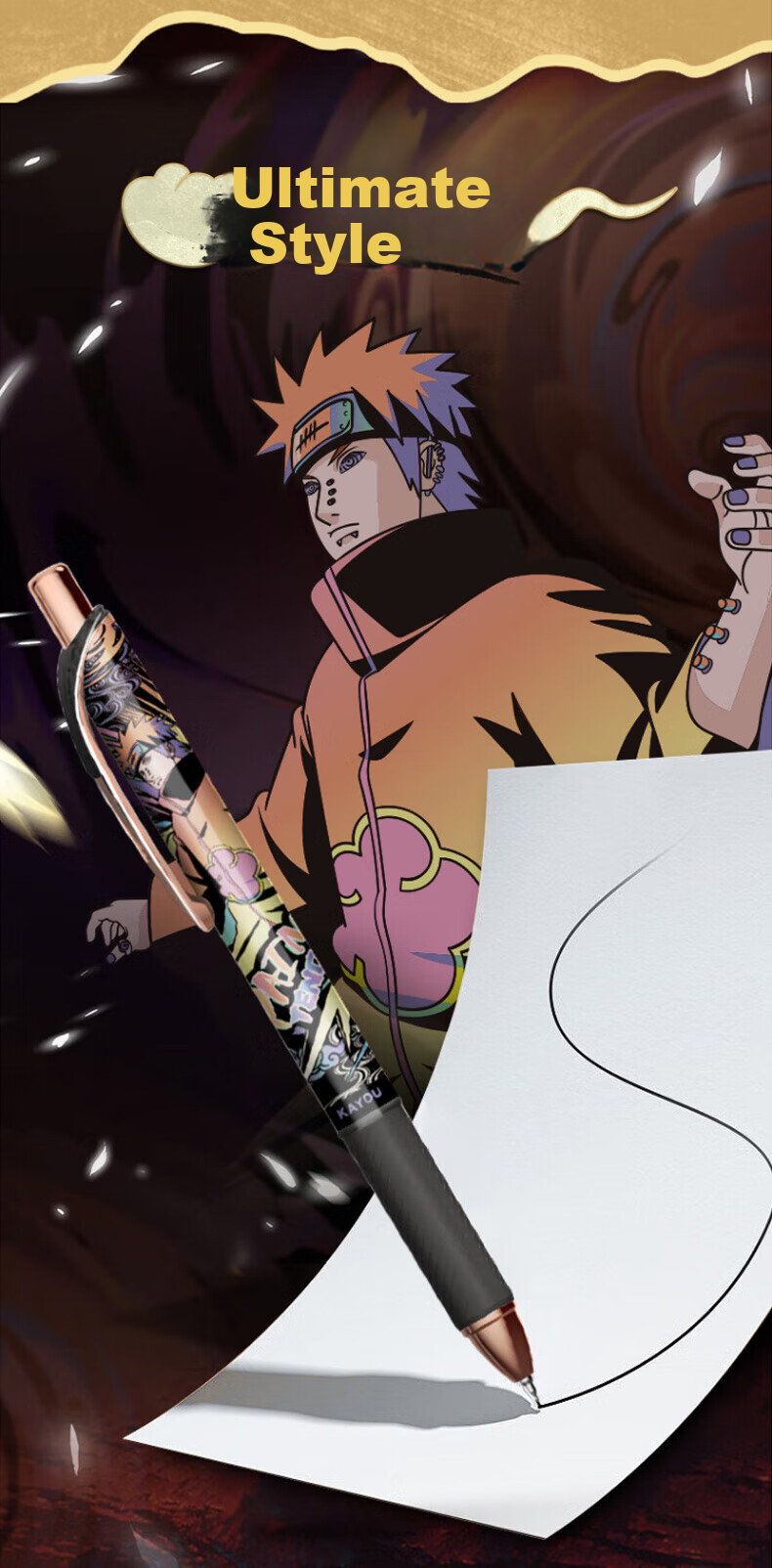 Kayou Naruto Gel Pen Blind Box Pen Full Case Push-Button Automatic Pen for Boys And Girls, Christmas Gift 15