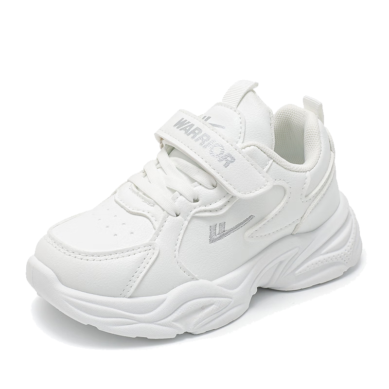 Warrior Children's Shoes, Boys' And Girls' Spring And Autumn Style, Breathable White Kids' Sneakers WZ(CL)-1022 White Size 34