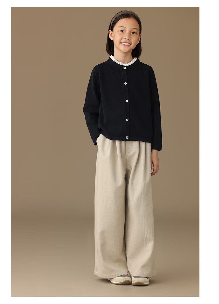 Hacikis Kids Autumn Winter Girls Coat Sweater Casual School Style Children's Knitted Cardigan Big Kids Dark Navy 110 11