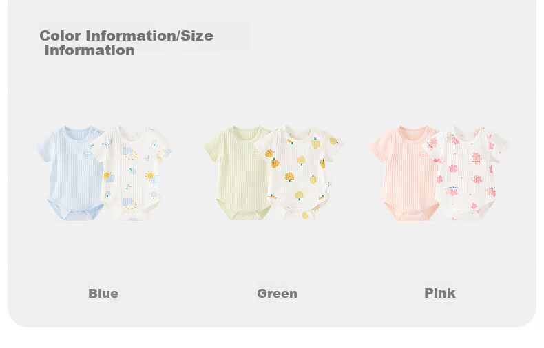 TONGTAI Baby Romper, Summer Pure Cotton Infant Onesie, Clothes, Bodysuit, Thin Sleepwear, Green, 90cm 5