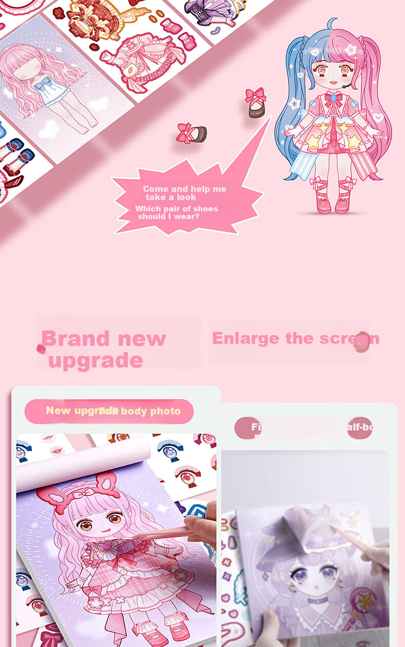 Kabaxiong Kindergarten Graduation Dress-Up Stickers, Princess Dress-Up Stickers, Girls' Toys, Children's Toys, Sticker Girls, Reward Stickers, No-Cut Stickers 4