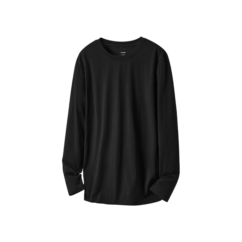 Jingshuran JD Own Brand Cotton Men's Pure Cotton Long Sleeve T-Shirt Antibacterial Base Shirt Black 3XL