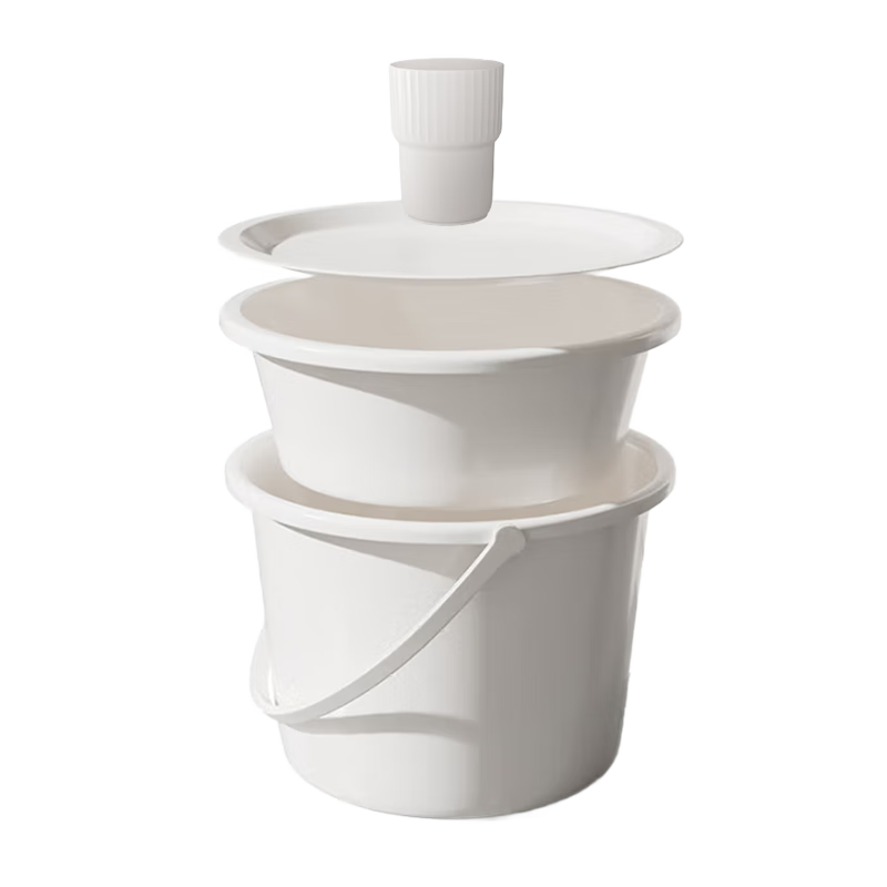 JD Original Extra Thick Toiletry Set with Foot Soak Bucket, Washbasin Bucket, Dorm Toiletry 4-Piece Set, Integrated Basin Bucket Set