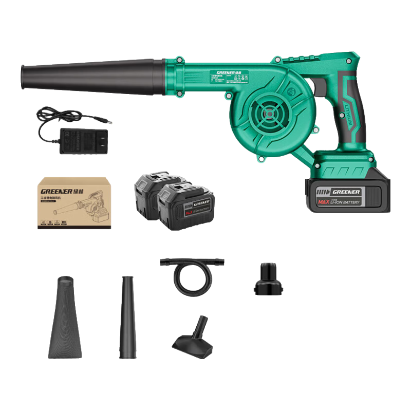 GREENER 21V Lithium Battery Blower High-Power Industrial and Household Cordless Blower Dual-Use Blower and Vacuum Cleaner Dust Remover