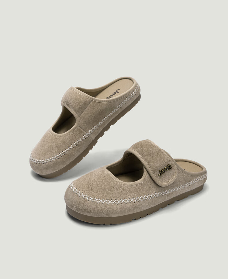 Jeep Baotou Birkenstock New Summer Breathable Slip-On Casual Mary Jane Women's Sandals Brown Size 36 15