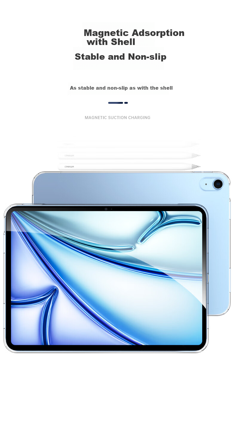 BIAZE Compatible with 2026 M4 Chip Apple IPad Air 11-Inch Case, Protective Cover for Apple Tablet Air 8/7/6, 11-Inch TPU Transparent Slim Soft Case 5
