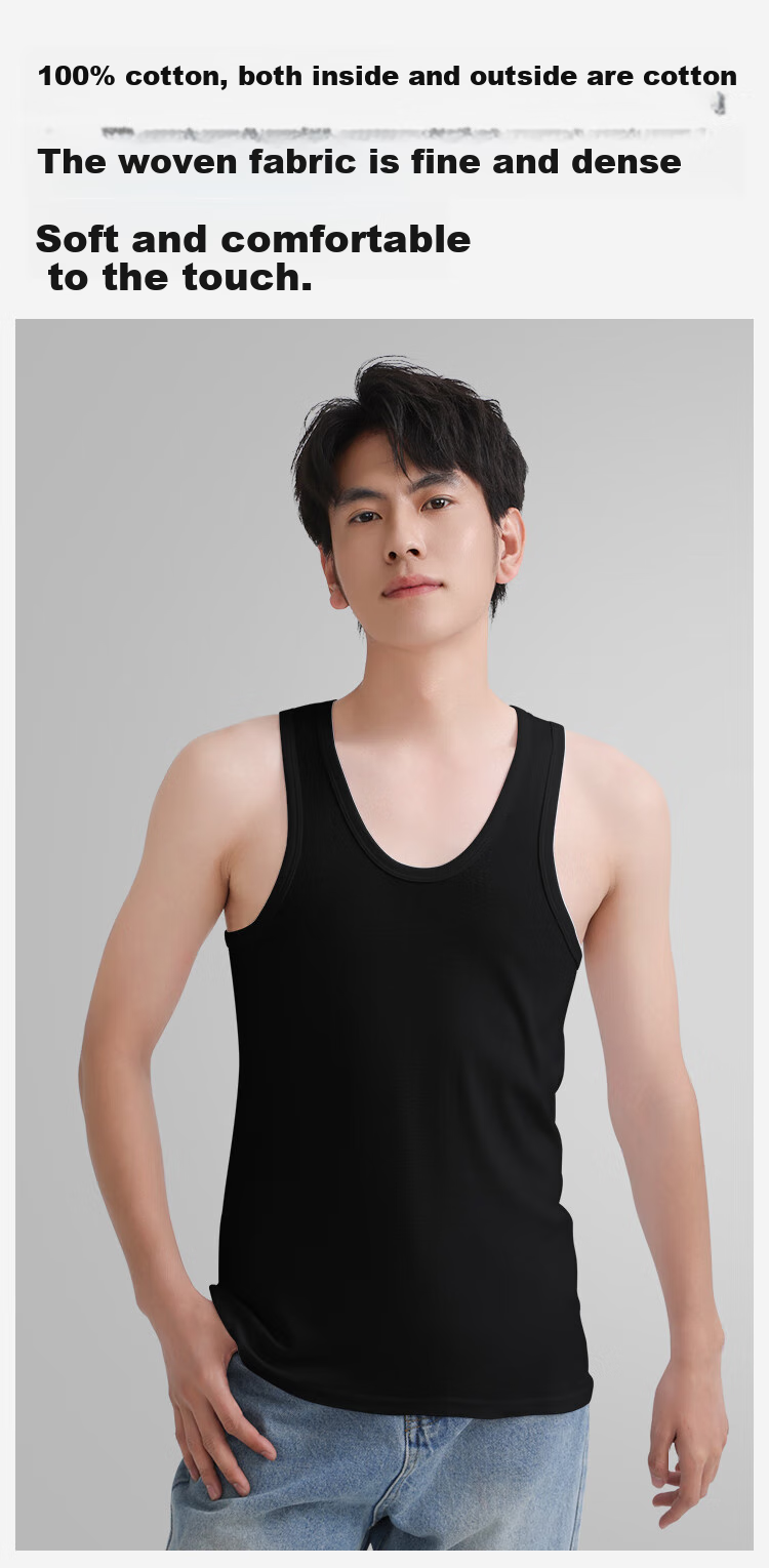 MiiOW 2-Pack 40s Combed Pure Cotton Men's Undershirt, Antibacterial Base Layer Tank Top T-Shirt, 1 White 1 Gray 2XL 6