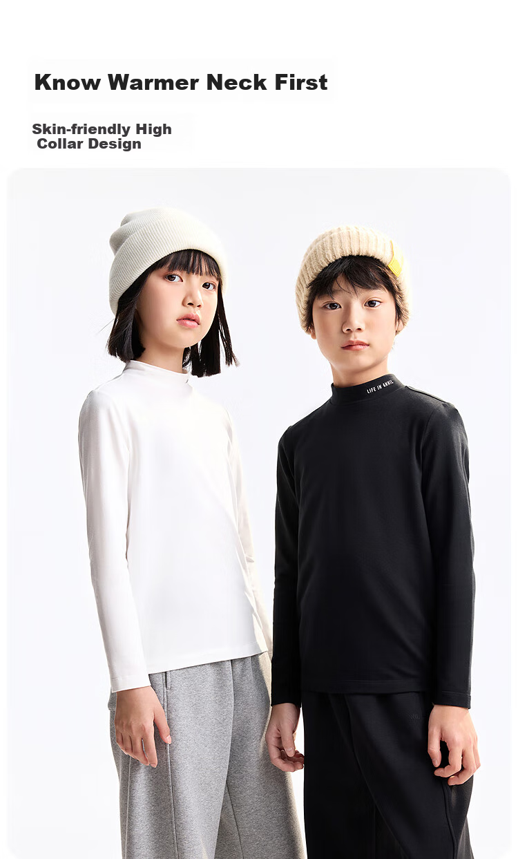 Annil Children's Clothing, Boys And Girls Mid-Round Long-Sleeve T-Shirt, 2025 Autumn New Style, Solid Color Base Shirt 2
