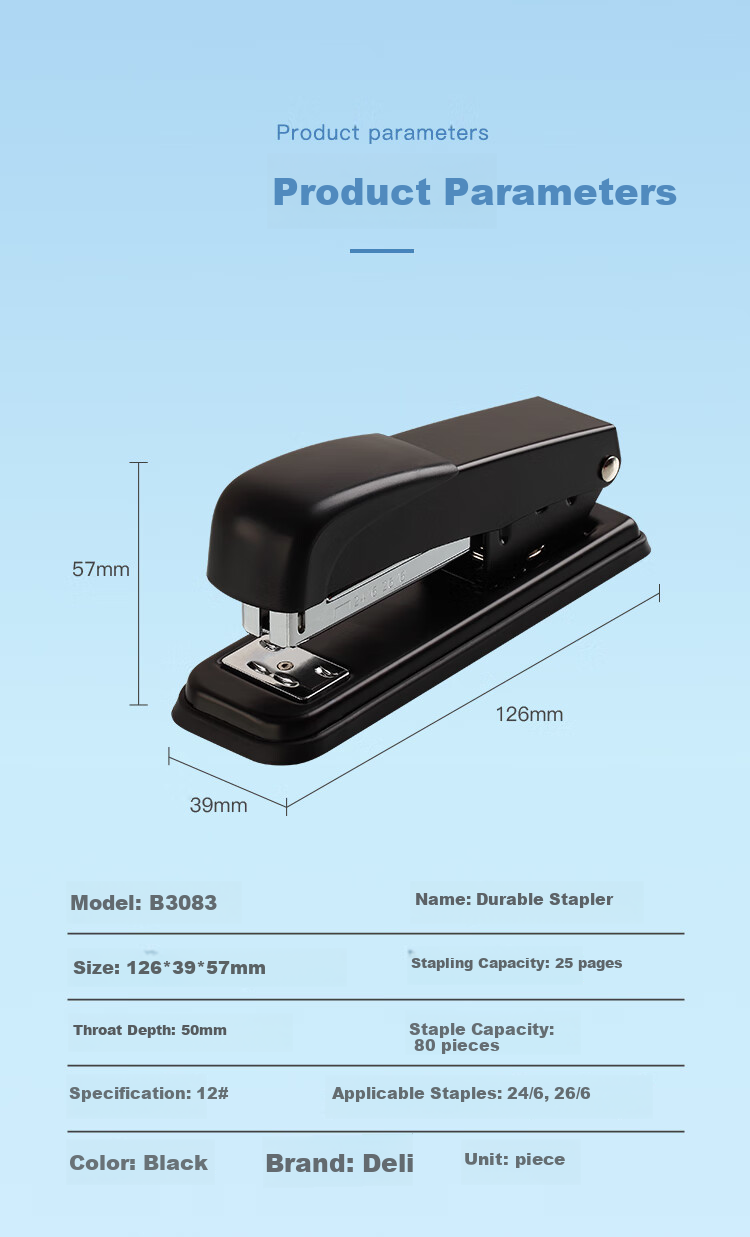 COMIX 25 Pages 12# Low-Effort Stapler + Staple Remover (Two-In) Built-In Staple Remover Compatible with Staples 24/6 Or 26/6 B2984 Blue 5