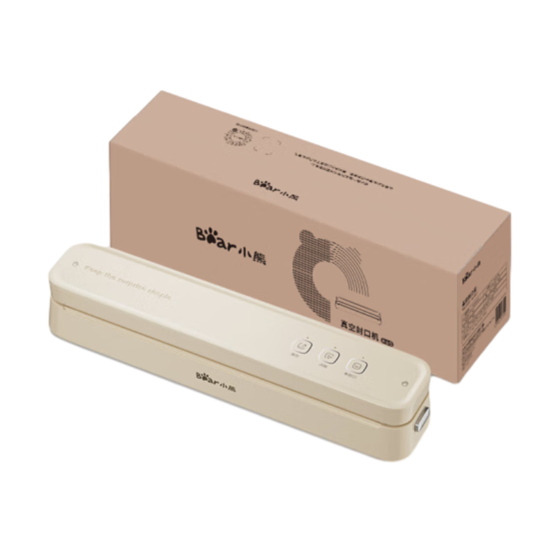 Bear Vacuum Sealer Multi-Use for Dry and Wet, High Power, Strong Suction, Automatic Small Household and Commercial Vacuum Packaging Sealer, Vacuum Compression Plastic Sealing Machine, Odor Prevention,
