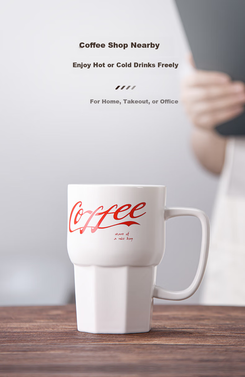 CLITON Ceramic Large Capacity Mug Coffee Cup Milk Cup Breakfast Office Cup Unisex Tea Cup Green 350ml 10