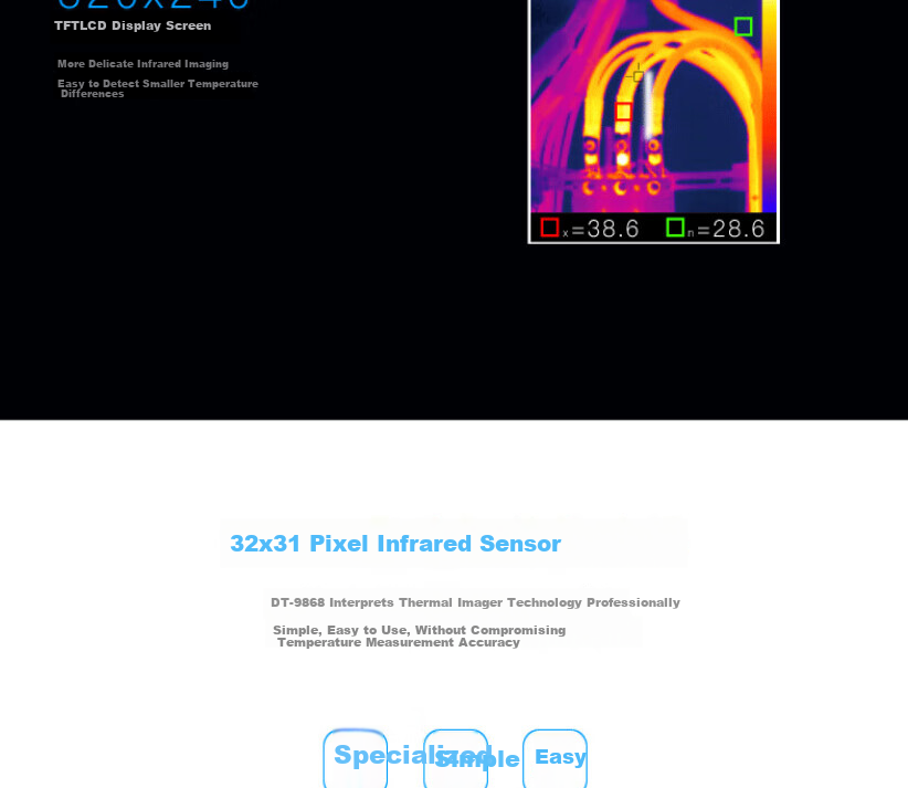 CEM DT-9868S Thermal Imaging Camera, Infrared Thermometer, Infrared Detector, Electrical And Appliance Monitoring Thermal Imager 6
