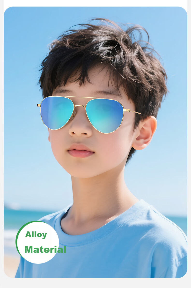 PARZIN Children's Sunglasses for Boys And Girls, Trendy UV Protection Double Bridge Glasses Aviator Frame Kids Sunglasses for Ages 6-10 PZ2010 5