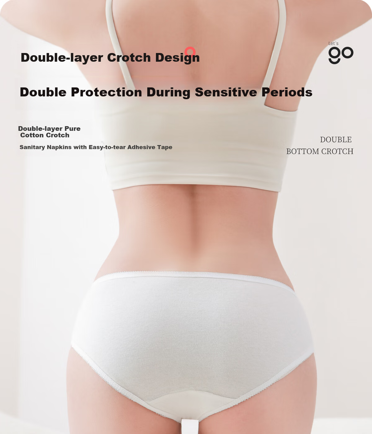 Freego Disposable Women's Pure Cotton Underwear, Sterile, No-Wash, for Travel, Pregnancy, Postpartum, Menstruation, Portable, Individually Packaged, XL 14