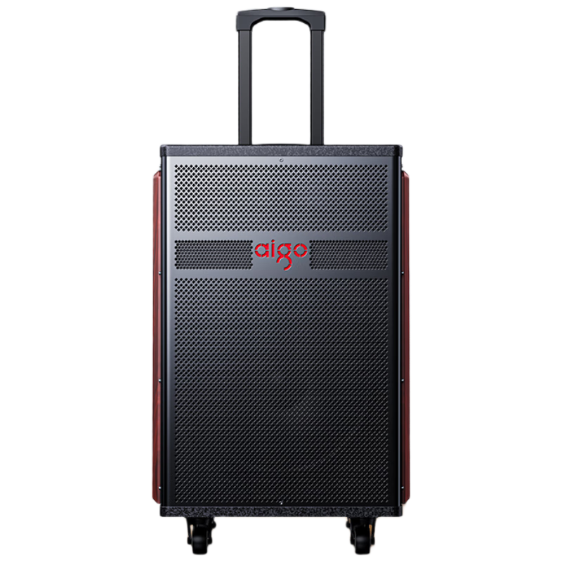 Aigo S615 Outdoor Square Dance Speaker, 15-Inch High-Power Amplifier, Portable Bluetooth Speaker with Handle for Home Use And Street Vending, Wooden Cabinet Design, Standard Versio