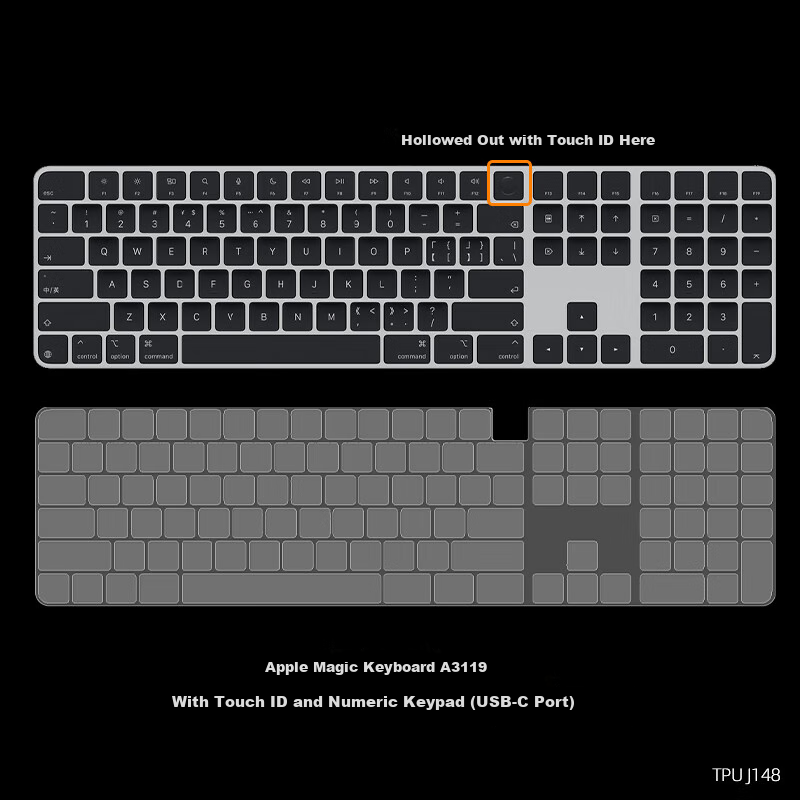 Jiasu Apple Magic Keyboard (With Touch Digital Number Pad) [A3119], Bluetooth Keyboard, Wireless Keyboard, Office Keyboard for MAC/iPad, Waterproof And Dustproof Cover
