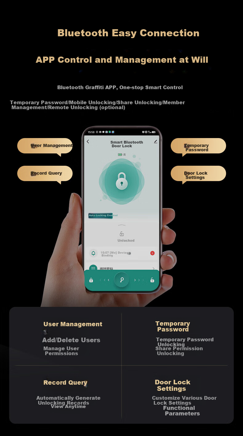 Kemi (Comet) Glass Door Fingerprint Lock, Access Control Smart Electronic Password Lock, Office Glass Door Lock without Drilling Or Wiring, Bluetooth Mini Program Attendance COM-K19A 8