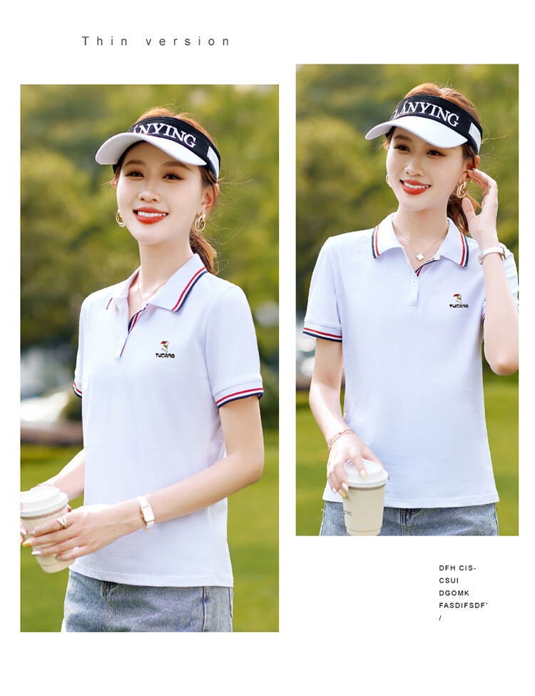 Woodpecker Pure Cotton Polo Shirt Women Short Sleeve Slim Fit Plus Size Casual Summer Top Dark Blue XL 7
