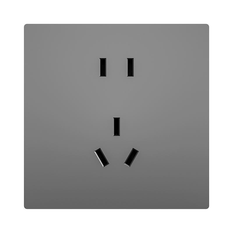 Linptech E3S Matching Switch Socket, 10A Standard Five-Hole Socket, 86-Type Two Or Three-Prong Concealed Wall Socket, Gray