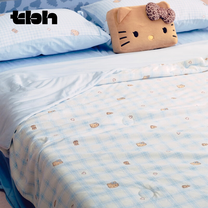 Tbh Sanrio Hello Kitty Knitted Printed Summer Quilt Double Bedding Summer Cool Quilt 200x230cm