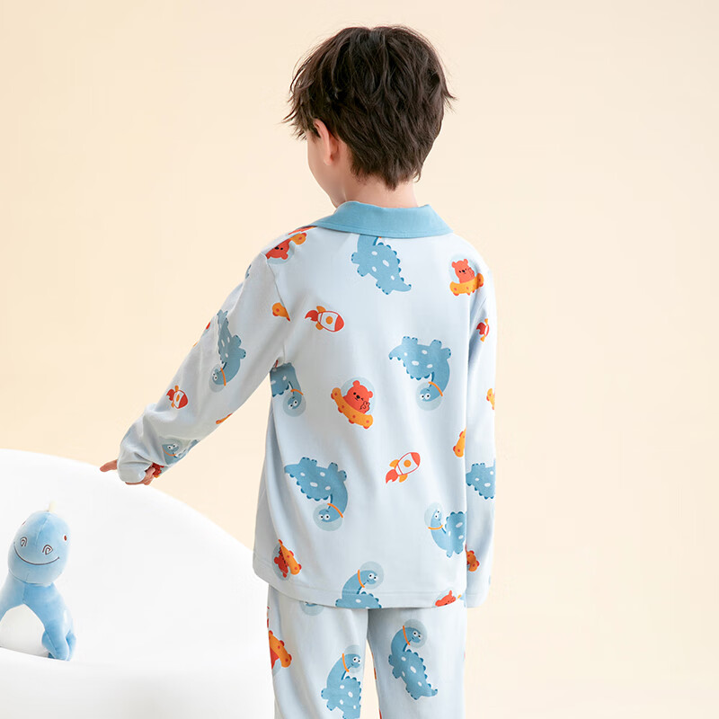 Fenteng Children's Pajamas Class A 100% Cotton 7A Antibacterial Anti-Static Spring 2025 New Boys' Home Wear Set